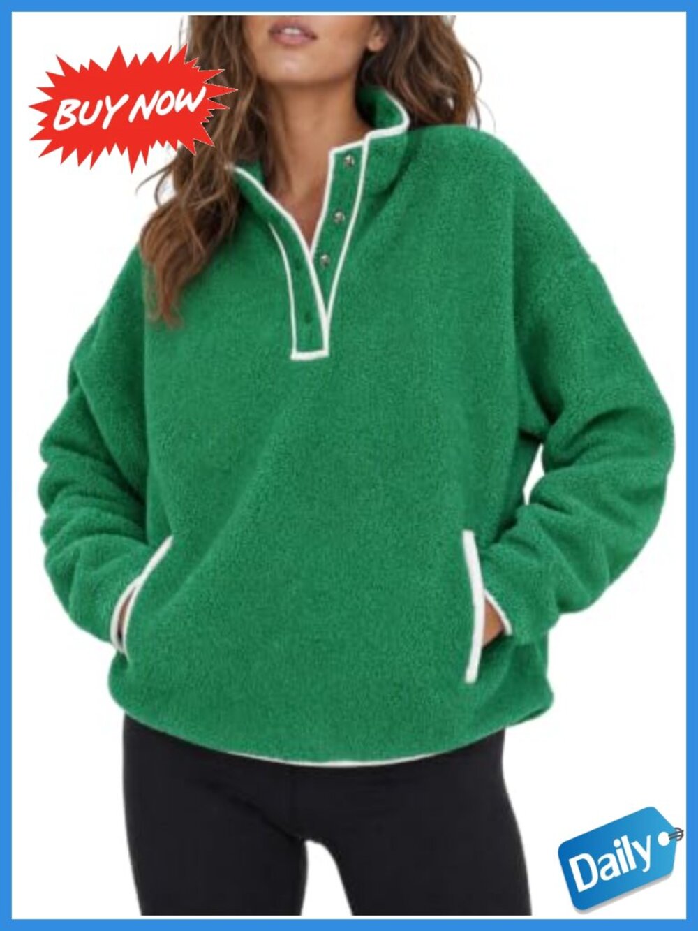 Fuzzy Fleece Casual Jacket Oversized Warm Pullover